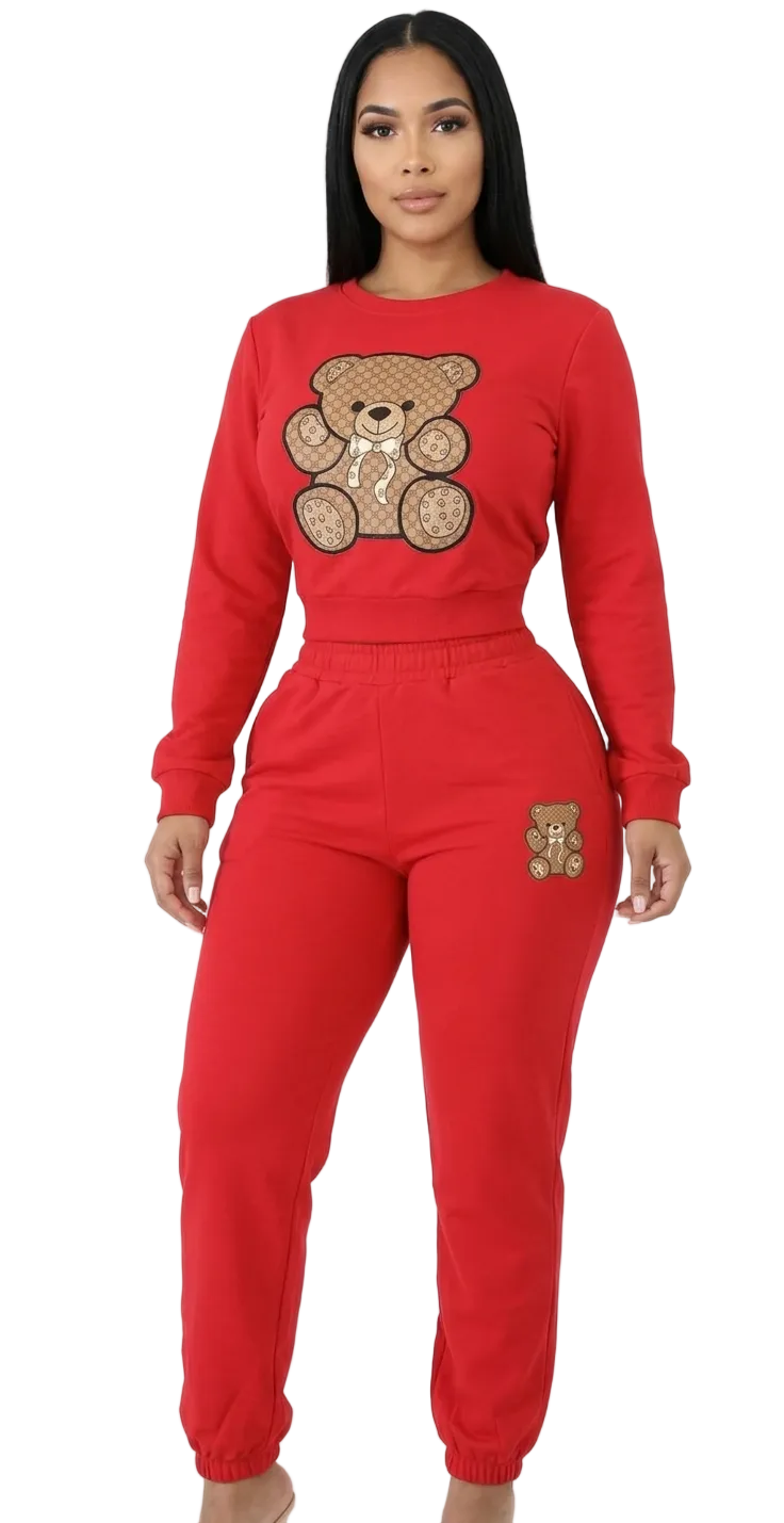 Red 2 Piece Bear Set