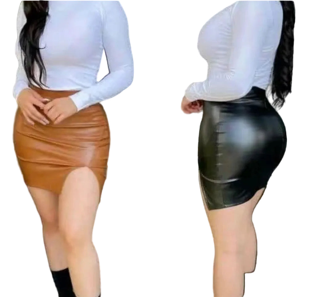 Sleek Chic Faux Leather Mini Skirt